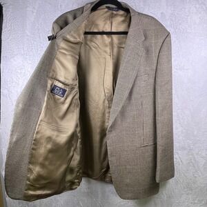 Jos‎ A Bank Executive Collection Wool Silk Houndstooth Blazer Jacket 46L